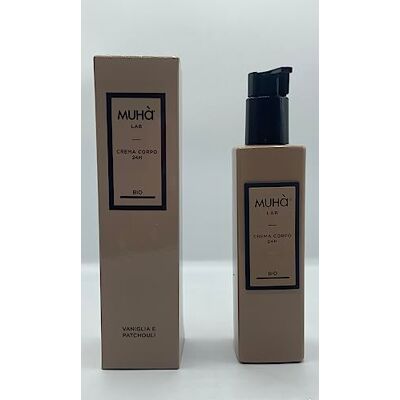 MUHA' Ekologisk kroppskräm, Ebenholts doft och vitt te, lugnande verkande fuktgivande, lämplig för delikat och känslig hud, storlek på 230 ml MUHA' Ekologisk kroppskräm, Ebenholts doft och vitt te, lugnande verkande fuktgivande, lämplig för delikat och känslig hud, storlek på 230 ml