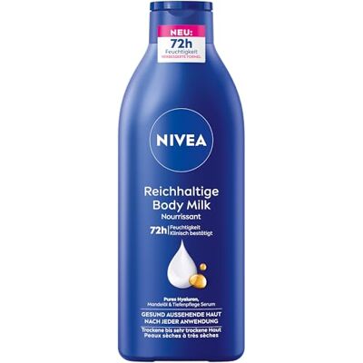 NIVEA Rik Body mjölk, intensivt närande kroppskräm med ren hyaluron, mandelolja och djupvårdsserum, lotion för torr hud (400 ml) NIVEA Rik Body mjölk, intensivt närande kroppskräm med ren hyaluron, mandelolja och djupvårdsserum, lotion för torr hud (400 ml)