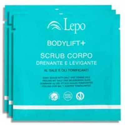LEPO Bodylift + kroppsskrubb 3 x 40 g, exfolierande behandling med havssalt och naturliga oljor, 3-pack, för sammetslen och strålande hud LEPO Bodylift + kroppsskrubb 3 x 40 g, exfolierande behandling med havssalt och naturliga oljor, 3-pack, för sammetslen och strålande hud