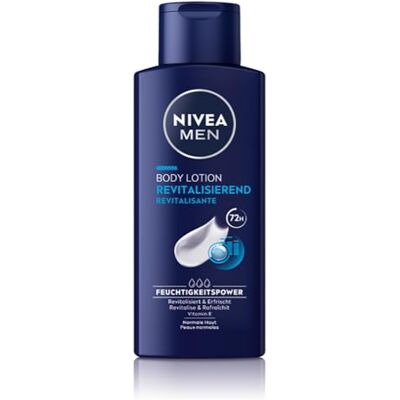 Beiersdorf NIVEA MEN Body Lotion Revitaliserande, icke-fet kroppskräm med E-vitamin, snabbt absorberande och uppfriskande kroppsmjölk för normal hud (250 ml) Beiersdorf NIVEA MEN Body Lotion Revitaliserande, icke-fet kroppskräm med E-vitamin, snabbt absorberande och uppfriskande kroppsmjölk för normal hud (250 ml)