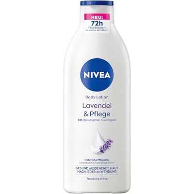 NIVEA Body Lotion Lavendel & vård, kroppskräm med lavendeldoft och djupvårdsserum för 72 timmar fukt, kroppslotion med oljor av naturligt ursprung (400 ml) NIVEA Body Lotion Lavendel & vård, kroppskräm med lavendeldoft och djupvårdsserum för 72 timmar fukt, kroppslotion med oljor av naturligt ursprung (400 ml)