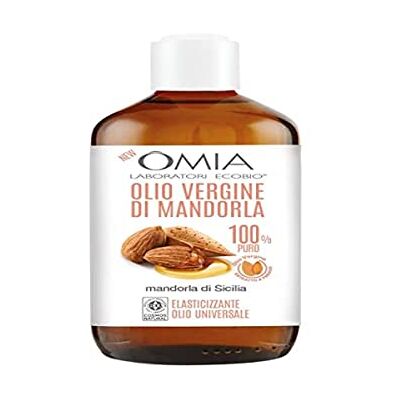 Omia , Ren Sicilien mandelolja, ren elastisk och näringsrik kroppsolja, lämplig för alla hudtyper, icke-unge, dermatologiskt testad och vegan, 200 ml Omia , Ren Sicilien mandelolja, ren elastisk och näringsrik kroppsolja, lämplig för alla hudtyper, icke-unge, dermatologiskt testad och vegan, 200 ml