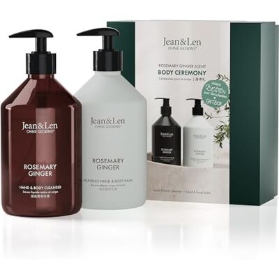 Jean & Len Body Ceremony Rosemary & Ingefära, med hand- och kroppsr., balm, FSC-cert. förpackning, presentset Jean & Len Body Ceremony Rosemary & Ingefära, med hand- och kroppsr., balm, FSC-cert. förpackning, presentset