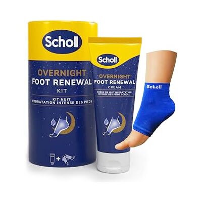 Scholl Night Foot Kit 60 ml fotvårdskräm, återanvändbara gelhälskydd 1 par Återfuktar torra fötter Synliga resultat på 1 natt Scholl Night Foot Kit 60 ml fotvårdskräm, återanvändbara gelhälskydd 1 par Återfuktar torra fötter Synliga resultat på 1 natt