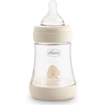 Chicco PERFECT 5 anti-kolisk flaska, 150 ml, långsamt flödesflaska 0 månader+ med mjuk silikonnapp och silikonnapp 0-2 månader ingår inuti Chicco PERFECT 5 anti-kolisk flaska, 150 ml, långsamt flödesflaska 0 månader+ med mjuk silikonnapp och silikonnapp 0-2 månader ingår inuti