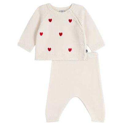 Petit Bateau Set med 2 stycken stickade och broderade hjärtan baby A0dts01 babykläder dagkläder (set med 1) Petit Bateau Set med 2 stycken stickade och broderade hjärtan baby A0dts01 babykläder dagkläder (set med 1)
