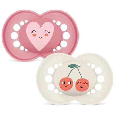 MAM Original lugnande spenen 6+ månader, set om 2, rosa/neutral Med bärbar sterilisator napphållare, ortodontisk napp av SkinSoft silikon, böjd mask, BPA-/BPS-fri MAM Original lugnande spenen 6+ månader, set om 2, rosa/neutral Med bärbar sterilisator napphållare, ortodontisk napp av SkinSoft silikon, böjd mask, BPA-/BPS-fri