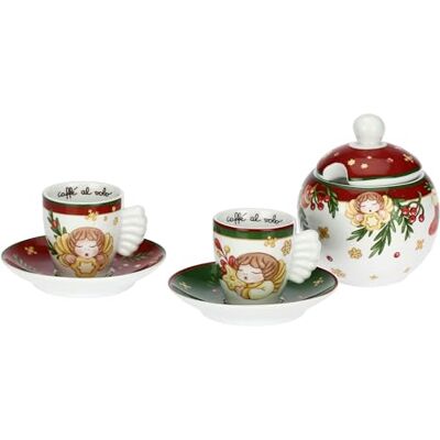 THUN Set med 2 espressokoppar och sockerskål i porslin julöverraskningar THUN Set med 2 espressokoppar och sockerskål i porslin julöverraskningar