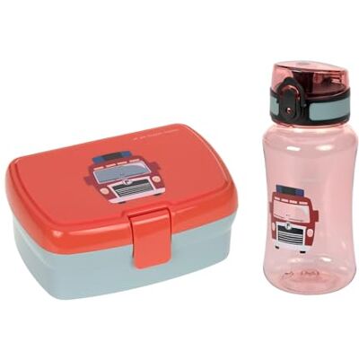 Lassig LÄSSIG Lunchlåda och dryckesflaska set – lunchlåda och dryckesflaska lunchset (460 ml)/Tiny Drivers Fire Engine Lassig LÄSSIG Lunchlåda och dryckesflaska set – lunchlåda och dryckesflaska lunchset (460 ml)/Tiny Drivers Fire Engine