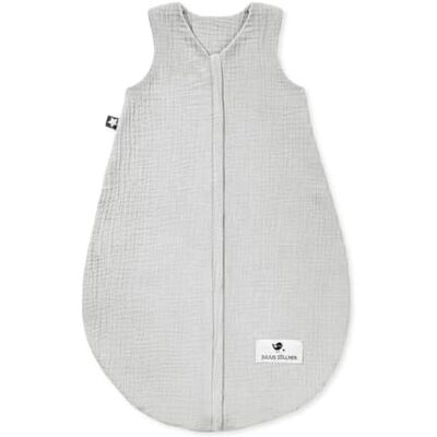 Julius Zöllner Muslin sommarsovsäck grå, storlek 80 tillverkad av mjuk muslinbomull, säker och testad för skadliga ämnen, perfekt för varma sommarnätter Julius Zöllner Muslin sommarsovsäck grå, storlek 80 tillverkad av mjuk muslinbomull, säker och testad för skadliga ämnen, perfekt för varma sommarnätter