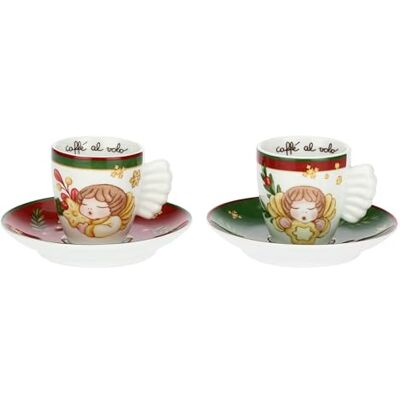 THUN Set med 6 espressokoppar i porslin julöverraskningar THUN Set med 6 espressokoppar i porslin julöverraskningar