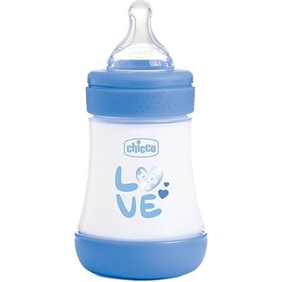 Chicco Perfect 5-flaska, anti-kolisk flaska, 150 ml, flödesfri, baby 0+, silikonnapp, biofunktionell 150 ml biofunktionell med Intui-Flow-system Chicco Perfect 5-flaska, anti-kolisk flaska, 150 ml, flödesfri, baby 0+, silikonnapp, biofunktionell 150 ml biofunktionell med Intui-Flow-system