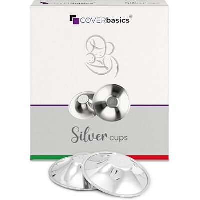 COVERbasics Silver Bröstvårtsskydd för Amning (SilverCups) Nickelfria och Diskreta Nippelskydd Skydd för Ömma Bröstvårtor Medicinteknisk Produkt, Handgjorda i Italien (Regular) COVERbasics Silver Bröstvårtsskydd för Amning (SilverCups) Nickelfria och Diskreta Nippelskydd Skydd för Ömma Bröstvårtor Medicinteknisk Produkt, Handgjorda i Italien (Regular)