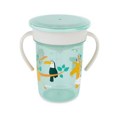 Miniland 360° sippy cup inlärningsmugg med handtag och lock (djungel) Miniland 360° sippy cup inlärningsmugg med handtag och lock (djungel)