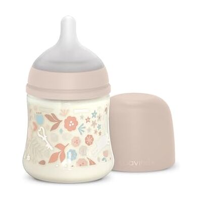 SUAVINEX , Flaska 150 ml. SX Pro symmetrisk sugflaska i långsam flödessilikon (S), med anti-kolisk ventil. Ultratunn silikon. Spädbarn +0 månader och nyfödda, Wonderland Pink Floral SUAVINEX , Flaska 150 ml. SX Pro symmetrisk sugflaska i långsam flödessilikon (S), med anti-kolisk ventil. Ultratunn silikon. Spädbarn +0 månader och nyfödda, Wonderland Pink Floral