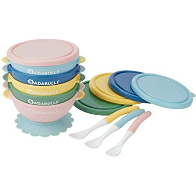 Badabulle set of 5 non-slip 330ml bowls and 3 soft spoons Badabulle set of 5 non-slip 330ml bowls and 3 soft spoons