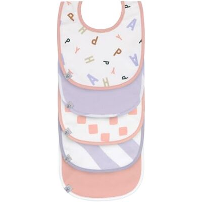 Lassig LÄSSIG Baby haklappar set (5 st) vattentät bomull kardborreband/värdepaket bib glad frukt persika pastel lila Lassig LÄSSIG Baby haklappar set (5 st) vattentät bomull kardborreband/värdepaket bib glad frukt persika pastel lila
