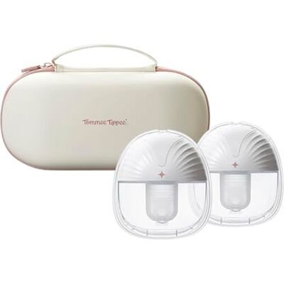 Tommee Tippee dubbel bärbar bröstpump, handsfree in-BH-design, 24 mm fläns + 5 insatser, 4 lägen och upp till 9 sugnivåer, tyst, lätt, resefodral och uppladdningsbar Tommee Tippee dubbel bärbar bröstpump, handsfree in-BH-design, 24 mm fläns + 5 insatser, 4 lägen och upp till 9 sugnivåer, tyst, lätt, resefodral och uppladdningsbar