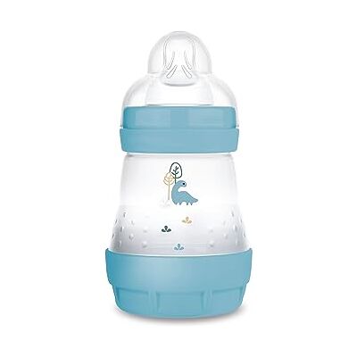 MAM Easy Start Anti-Colic babyflaska (160 ml), särskilt väl accepterad mjölkflaska, babyvattenflaska med golvventil mot kolik och spen, storlek 1, 0+ månader, dino MAM Easy Start Anti-Colic babyflaska (160 ml), särskilt väl accepterad mjölkflaska, babyvattenflaska med golvventil mot kolik och spen, storlek 1, 0+ månader, dino