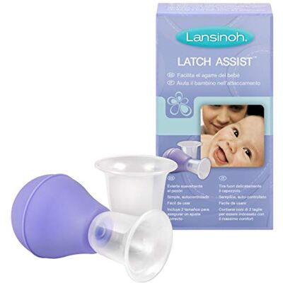 Lansinoh Latch Assist Nipple Everter with Case for Breastfeeding mums, offers temporary correction of flat or inverted nipples, 2 size cones within the pack and hygienic carry case Lansinoh Latch Assist Nipple Everter with Case for Breastfeeding mums, offers temporary correction of flat or inverted nipples, 2 size cones within the pack and hygienic carry case