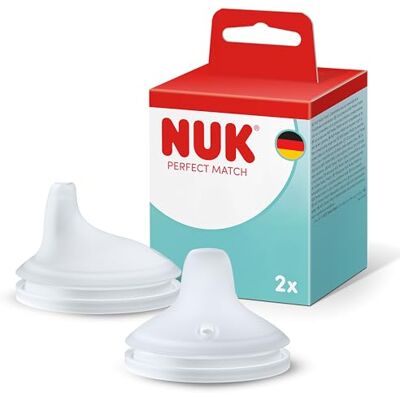 NUK Perfect Match Lärflaskpipar 6+ månader Läckagesäkra pipar till nappflaska Silikon 2 stycken NUK Perfect Match Lärflaskpipar 6+ månader Läckagesäkra pipar till nappflaska Silikon 2 stycken