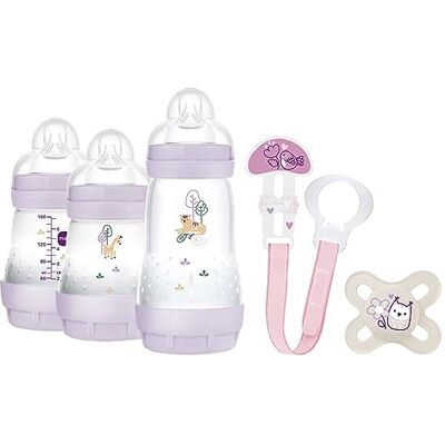 MAM Welcome To The World presentset med 3 antikoliska flaskor, start nano-napp, clip-it och skydd, med nappfodral, rosa MAM Welcome To The World presentset med 3 antikoliska flaskor, start nano-napp, clip-it och skydd, med nappfodral, rosa