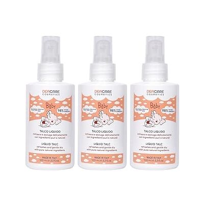 DEACARE Baby Set med 3 flaskor av naturlig flytande talk för barn och spädbarn. Uppfriskande, torkar och reglerar svettning 3 x 100 ml DEACARE Baby Set med 3 flaskor av naturlig flytande talk för barn och spädbarn. Uppfriskande, torkar och reglerar svettning 3 x 100 ml