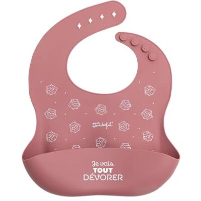Mr. Wonderful Rosa silikonhaklapp jag kommer att äta allt absorberar inte lukt eller fläckar med justerbar design Mr. Wonderful Rosa silikonhaklapp jag kommer att äta allt absorberar inte lukt eller fläckar med justerbar design