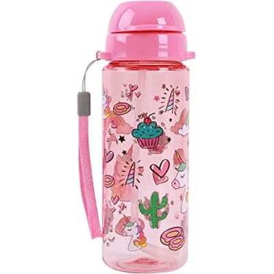 IDRINK ® 400 ml Tritan vattenflaska för barn med halm (UNICORN) IDRINK ® 400 ml Tritan vattenflaska för barn med halm (UNICORN)