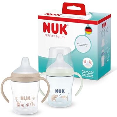 NUK Perfect Match Lärflaska 6+ månader 150 ml Läckagesäker pipmugg för småbarn Halkfria handtag Lyser i mörkret Koala 2 stycken NUK Perfect Match Lärflaska 6+ månader 150 ml Läckagesäker pipmugg för småbarn Halkfria handtag Lyser i mörkret Koala 2 stycken