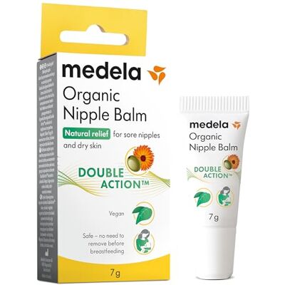 Medela Organisk och vegansk bröstvårtbalsam, lugnande och närande bröstvårtskräm för ammande mödrar, baserade på naturliga och säkra ingredienser, snabb lindring för ömma bröstvårtor, 7 g Medela Organisk och vegansk bröstvårtbalsam, lugnande och närande bröstvårtskräm för ammande mödrar, baserade på naturliga och säkra ingredienser, snabb lindring för ömma bröstvårtor, 7 g