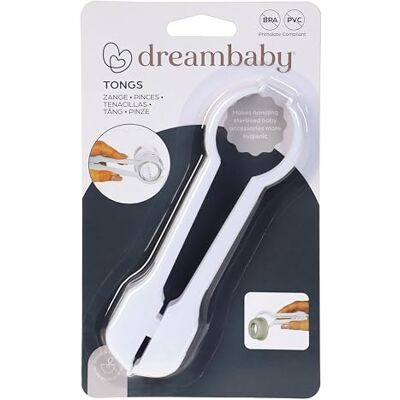 Dreambaby nappflaska tånghållare – med halkfri lätt grepp rund form designklämma – vit – modell G527 Dreambaby nappflaska tånghållare – med halkfri lätt grepp rund form designklämma – vit – modell G527