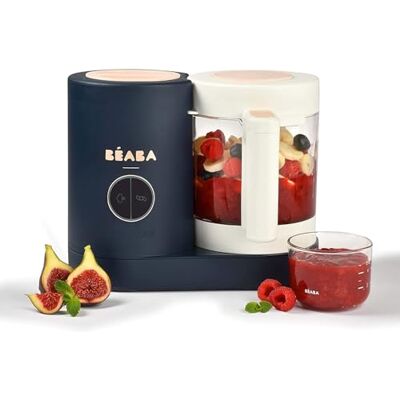 Béaba Babycook Neo Baby Food Maker 4 i 1: Livsmedelsprocessor, mixer och kokare Soft Steamer Cooking Snabb hemlagad babymat tillverkad i Frankrike glasskål rostfritt stålrör nattblå Béaba Babycook Neo Baby Food Maker 4 i 1: Livsmedelsprocessor, mixer och kokare Soft Steamer Cooking Snabb hemlagad babymat tillverkad i Frankrike glasskål rostfritt stålrör nattblå