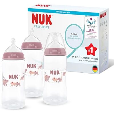 NUK First Choice Babyflaskor 3+ månader 300 ml Anti-kolikmatningsflaska PP Temperaturindikator Koala 3 stycken NUK First Choice Babyflaskor 3+ månader 300 ml Anti-kolikmatningsflaska PP Temperaturindikator Koala 3 stycken
