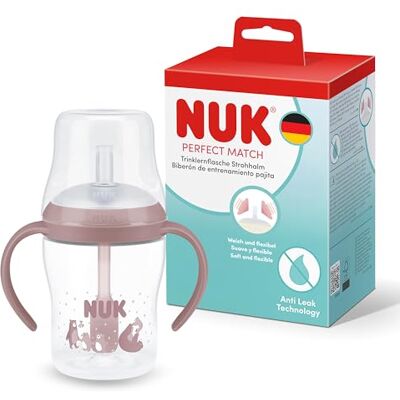 NUK Perfect Match Learner Sugrörflaska 8+ månader 150 ml Läckagesäker barnmugg med sugrör Halkfria handtag Björn 1 styck NUK Perfect Match Learner Sugrörflaska 8+ månader 150 ml Läckagesäker barnmugg med sugrör Halkfria handtag Björn 1 styck