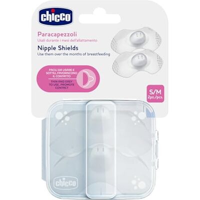 Chicco silikon nippelskydd, ammande nippelskydd, skydda bröstvårtan, anatomisk spene, naturlig hud-mot-hud-kontakt, mjuka silikongjutna vingar, storlek S/M, vit Chicco silikon nippelskydd, ammande nippelskydd, skydda bröstvårtan, anatomisk spene, naturlig hud-mot-hud-kontakt, mjuka silikongjutna vingar, storlek S/M, vit