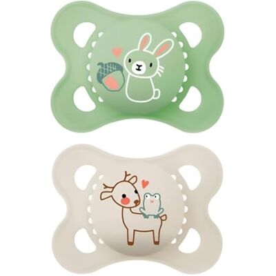 MAM Original lugnande spenen 2–6 månader, set om 2, neutral Med bärbar sterilisator napphållare, ortodontisk napp av SkinSoft silikon, böjd mask, BPA-/BPS-fri MAM Original lugnande spenen 2–6 månader, set om 2, neutral Med bärbar sterilisator napphållare, ortodontisk napp av SkinSoft silikon, böjd mask, BPA-/BPS-fri