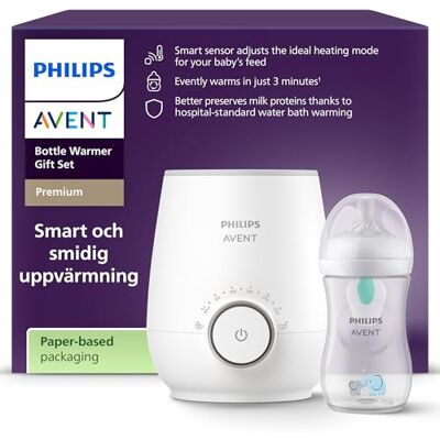 AVENT Philips Flaskvärmare presentset – snabb premium flaskvärmare med Natural Response-nappflaska, smart temperaturkontroll, jämn uppvärmning, automatisk avstängning och smidig upptining, SCF358/10 AVENT Philips Flaskvärmare presentset – snabb premium flaskvärmare med Natural Response-nappflaska, smart temperaturkontroll, jämn uppvärmning, automatisk avstängning och smidig upptining, SCF358/10