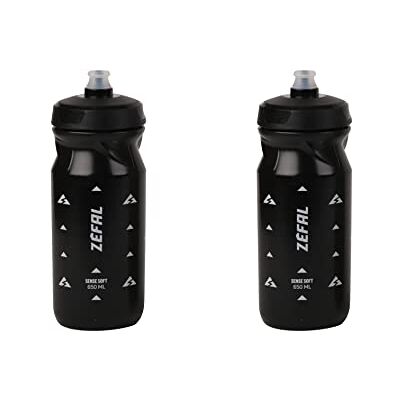 ZEFAL Sense Soft Set med två cykel- och mountainbike-burkar mjuk och luktfri sportflaska BPA-fri vattenbehållare silikonflaska svart, 650 ml ZEFAL Sense Soft Set med två cykel- och mountainbike-burkar mjuk och luktfri sportflaska BPA-fri vattenbehållare silikonflaska svart, 650 ml