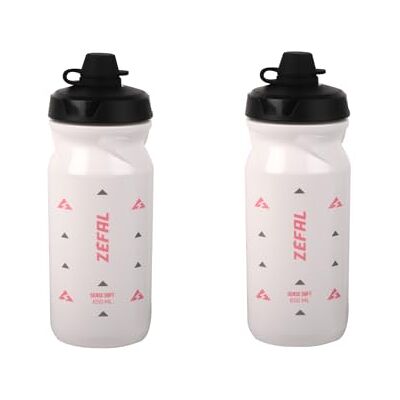 ZEFAL Zéfal Sense Soft 65 No-Mud Pack Set med två cykel- och mountainbike-burkar mjuk och luktfri sportflaska BPA-fri vattenbehållare silikonflaska vit, 2 x 650 ml ZEFAL Zéfal Sense Soft 65 No-Mud Pack Set med två cykel- och mountainbike-burkar mjuk och luktfri sportflaska BPA-fri vattenbehållare silikonflaska vit, 2 x 650 ml