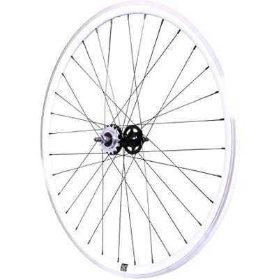 cyclingcolors 1 x komplett cykelbakhjul fälgekrar cykelnav Fixie Bike Storlek 700 (13-622) TubeType Fast Gear 16T Flip Flop Aluminium Vit cyclingcolors 1 x komplett cykelbakhjul fälgekrar cykelnav Fixie Bike Storlek 700 (13-622) TubeType Fast Gear 16T Flip Flop Aluminium Vit