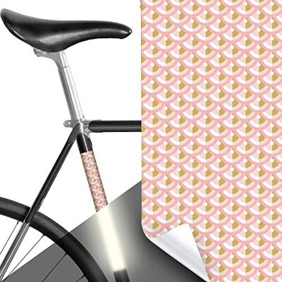 MOOXIBIKE Panel Art Deco roséguld reflekterande, ramskyddsdekal för racercykel, MTB, trekkingcykel, Fixie, Mountainbike, Hollandrad, Citybike, Scooter, Rollator upp till ca 15 cm ramomkrets MOOXIBIKE Panel Art Deco roséguld reflekterande, ramskyddsdekal för racercykel, MTB, trekkingcykel, Fixie, Mountainbike, Hollandrad, Citybike, Scooter, Rollator upp till ca 15 cm ramomkrets