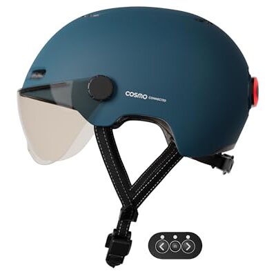 Cosmo Connected Cosmo Fusion Smart Helmet for Bikes & Scooters with Visor, Adult Size Blinkers, Automatic Brake Light, Ride Sharing, Fall Detection Mattblå Cosmo Connected Cosmo Fusion Smart Helmet for Bikes & Scooters with Visor, Adult Size Blinkers, Automatic Brake Light, Ride Sharing, Fall Detection Mattblå