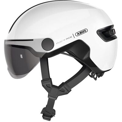 ABUS HUD-Y Ace Cykelhjälm Shiny Vit-L 57-61 cm, Unisex-vuxen, en storlek ABUS HUD-Y Ace Cykelhjälm Shiny Vit-L 57-61 cm, Unisex-vuxen, en storlek