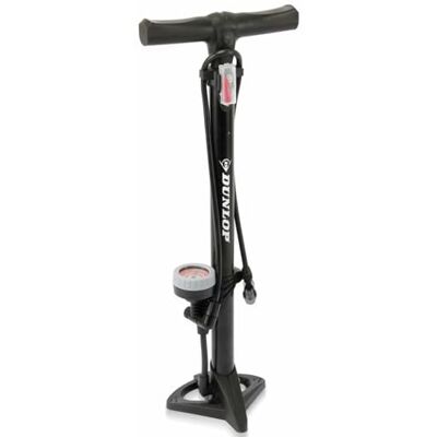 Dunlop Pedalpump analoger tryckmätare dockventilhuvud, en storlek svart Dunlop Pedalpump analoger tryckmätare dockventilhuvud, en storlek svart