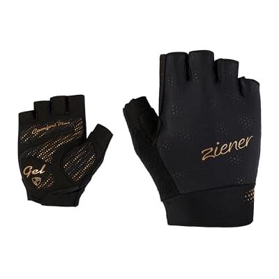 Ziener Dam CRISSI Cykel/Mountainbike/Cykelsporthandskar Kortfinger – andningsbar/dämpande, Black.Gold Art, 6 Ziener Dam CRISSI Cykel/Mountainbike/Cykelsporthandskar Kortfinger – andningsbar/dämpande, Black.Gold Art, 6