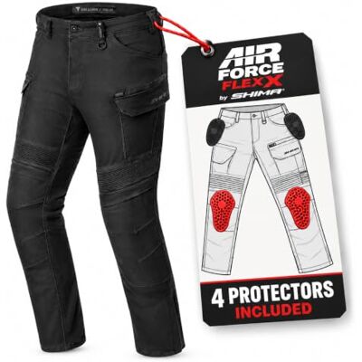 SHIMA GIRO Motorcykelbyxor för män AIRFORCE Godkänd smal passform Textile Cargo Urban Byxor Knäskydd Ventilerade Elastiska Sommarkläder (herr, Svart, 32/34) SHIMA GIRO Motorcykelbyxor för män AIRFORCE Godkänd smal passform Textile Cargo Urban Byxor Knäskydd Ventilerade Elastiska Sommarkläder (herr, Svart, 32/34)