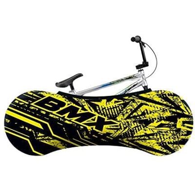 Velo Sock cykelöverdrag för inomhusförvaring och transport, smutsbeständigt tyg, skyddskåpa för BMX-cykel, flera mönster, snyggt tillbehör – Yellow Power Velo Sock cykelöverdrag för inomhusförvaring och transport, smutsbeständigt tyg, skyddskåpa för BMX-cykel, flera mönster, snyggt tillbehör – Yellow Power