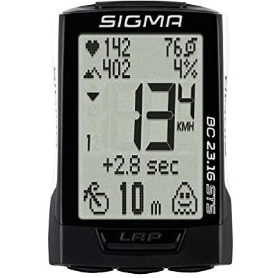 Sigma SPORT BC 23.16 STS White Cykeldator med cykel-, höjd- och pulsfunktioner, stegfrekvens hög log kapacitet vit cykelhastighetsmätare enkel användning, 02316 Sigma SPORT BC 23.16 STS White Cykeldator med cykel-, höjd- och pulsfunktioner, stegfrekvens hög log kapacitet vit cykelhastighetsmätare enkel användning, 02316