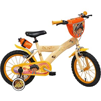 Vélo ATLAS Sandprinsen (14 tum utrustad med 2 bromsar, dekorativ frontplatta, bakre flaskhållare, 2 stabilisatorer + mudvakt) cykel pojke Vélo ATLAS Sandprinsen (14 tum utrustad med 2 bromsar, dekorativ frontplatta, bakre flaskhållare, 2 stabilisatorer + mudvakt) cykel pojke